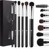 DUcare Eyeshadow Brush 6-Piece Set Eye Makeup Dedicated Natural Horse Hair Ultra Soft High-Quality Attractive Eyes Tool Black