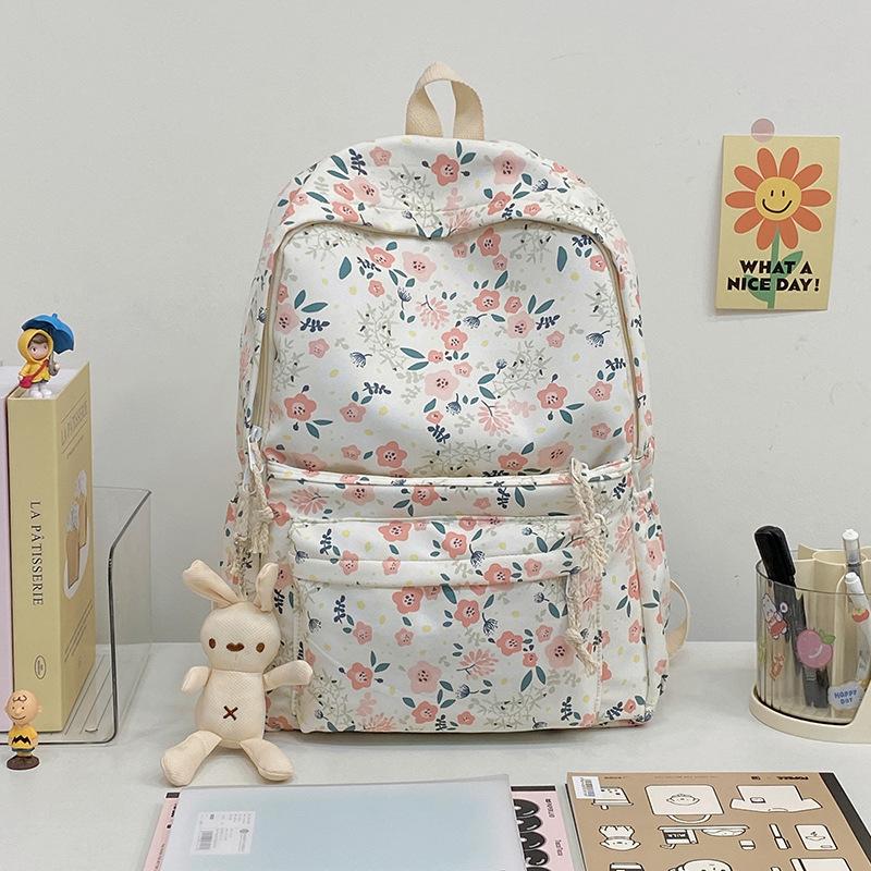 Schoolbag floral Mori schoolbag female Korean version junior high school student large capacity backpack versatile college student versatile travel
