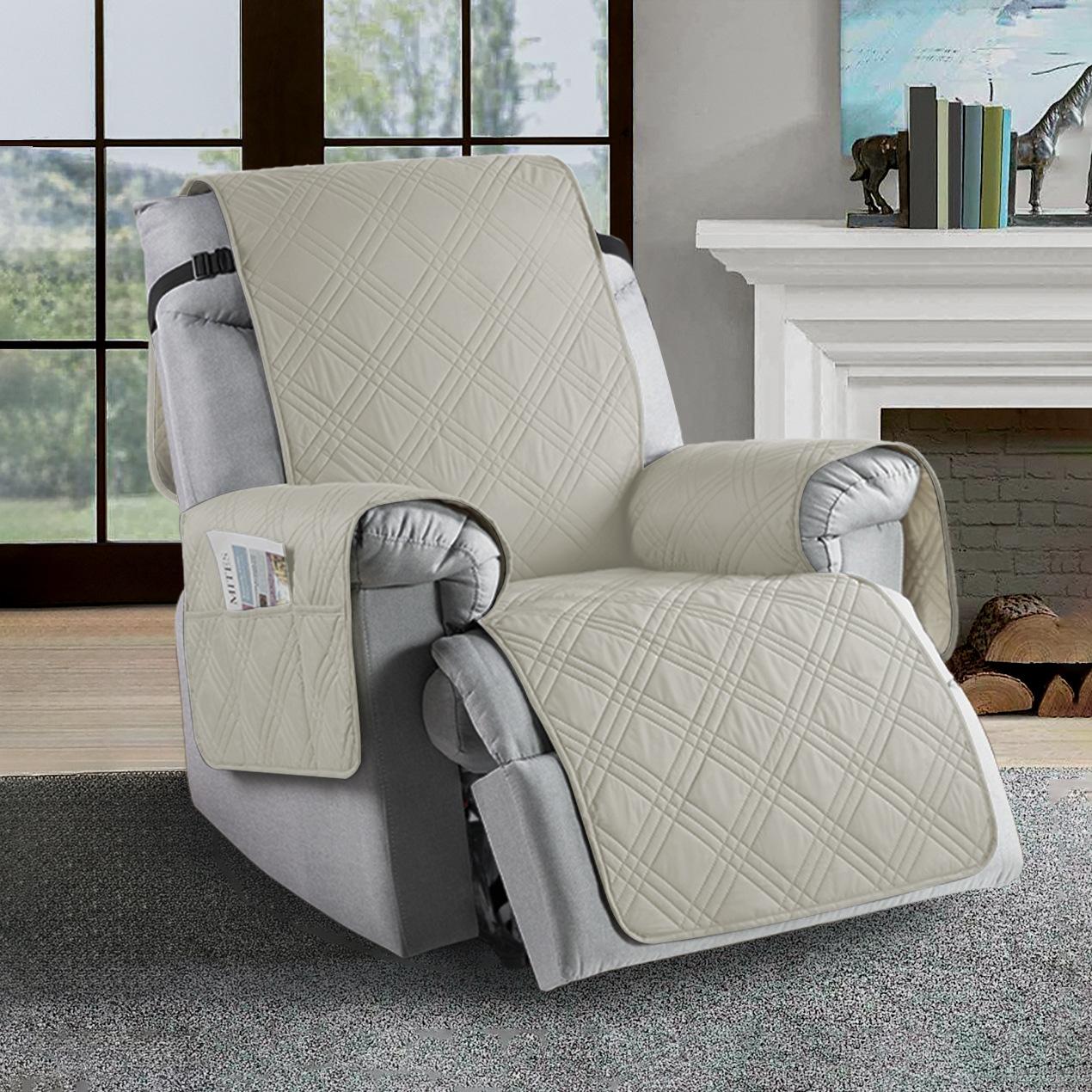 New Waterproof Recliner Chair Cover Non Slip Armchair Slipcovers For Recliner Chair With Pocket Washable Reclining Chair Cover