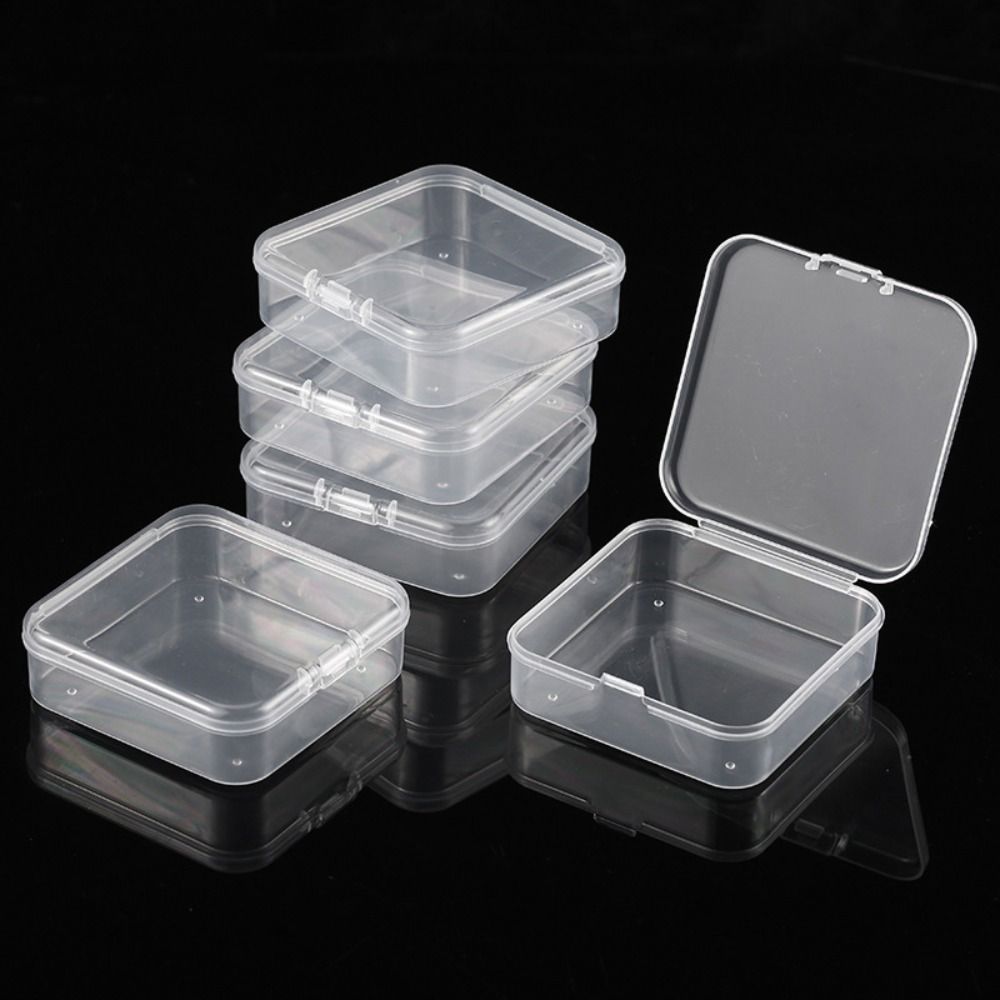Mini Transparent Organizer Box Transparent Dustproof Storage Boxes  Necklace Storage