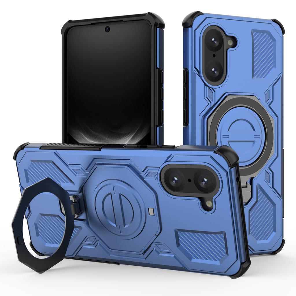 Für OnePlus Nord CE 5G/Ace 5 Racing 5G Magnetische Hülle Drehbarer Metall-Aufsteller PC+TPU Handy-Rückseite