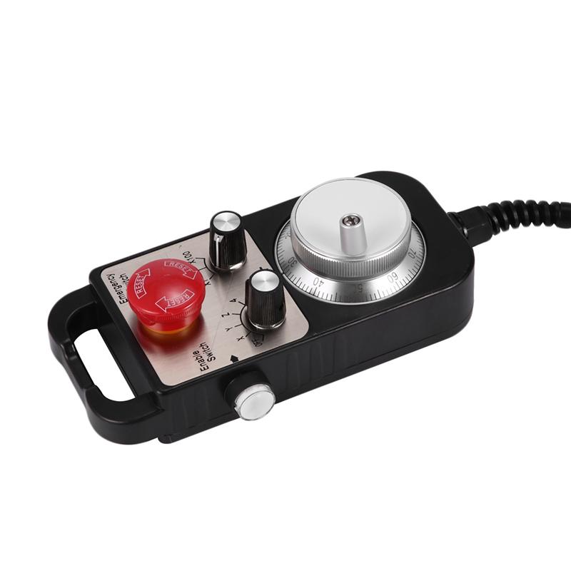 

A72U 4X Universal Cnc 4 Axis Mpg Pendant Hand Wheel 100 Pulse 5V & Emergency Stop Cnc Router Handwheel 4Axis Type чорний
