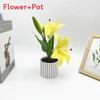 Lily Flower Faux Bonsai Tabletop Decor Interior Arrangement Prop Photographic