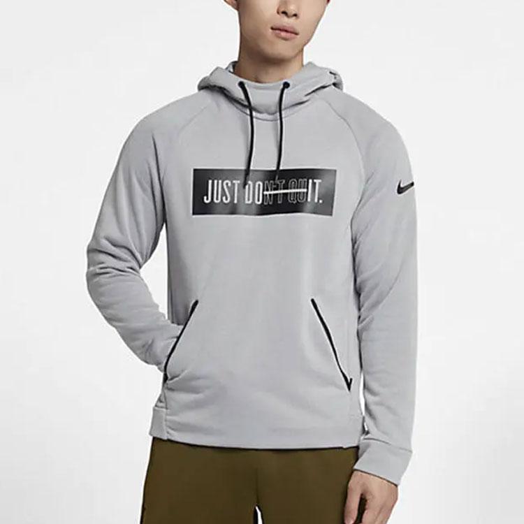 Nike JDI Color Block Logo Print Hoodie Men Hoodies Gray 931813-027