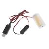 USB 5V2A to LR20 D Dummy Battery Power Cable Cord Replace 3pcs LR20 D Batteries