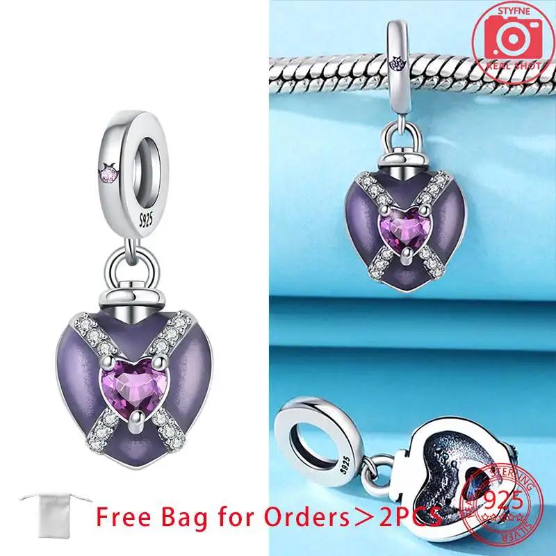 Forever Love Heart Pendant Beads Fit Original Charms Copper Bracelets Beads For Women Diy Jewelry Making Gift