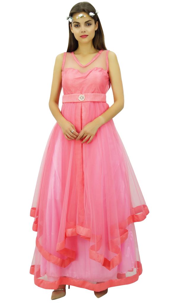 Bimba Bridal Long Party Wear Maxi Dress Flared Bridesmaid  Prom Dress