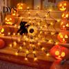 Halloween Atmosphere Creation 47" Light Up Spider Web with LED Lights, Giant Spooky Webbing for Events Cobweb Decoration Remote Control Indoor Outdoor