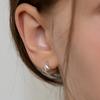 (Silver 925) Volume Drop Hoop Earrings EC3225 Size S
