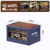 XL Folding Outdoor Storage Box with Wood Lid & Side Opening for Camping & Car Trunk Organization