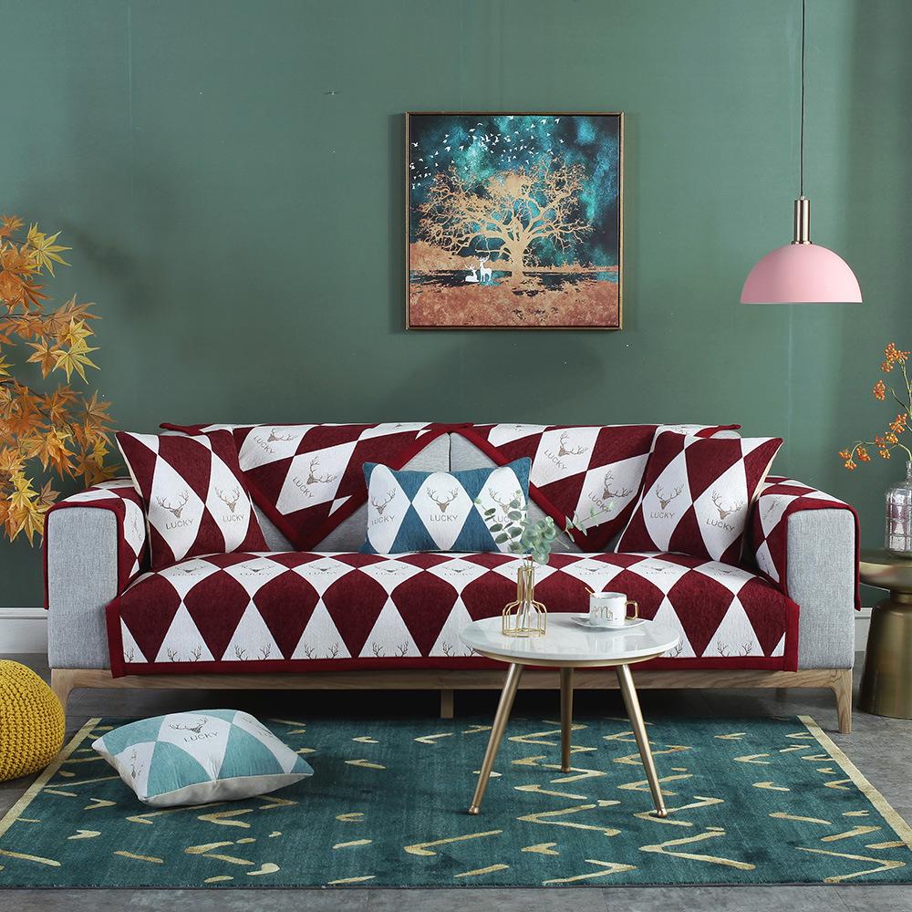 Nordic Small Sofa Cushion Seat Cover Four Seasons Non-Slip General Fabrics Modern Minimalist All-Inclusive Sofa Seat Cover Cover