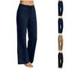 Pantalon Femme Élastique Taille Haute Coupe Décontractée Jambe Large Pantalon Long Pantalon Avec Poches