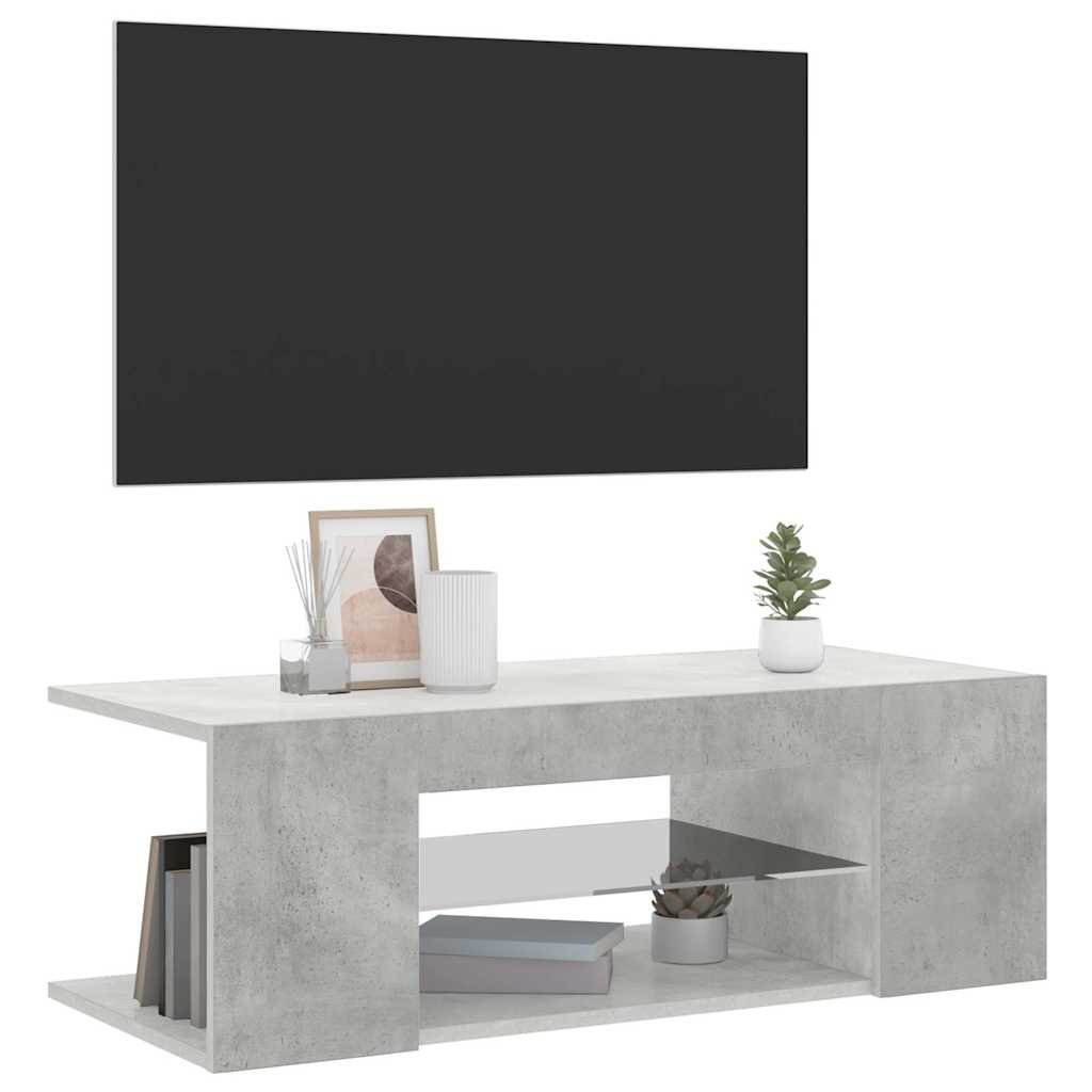 Fernsehtisch mit LED, moderner kreativer Design-Fernsehtisch, offenes Design-Display-Fernsehmöbel, 90x39x30 cm
