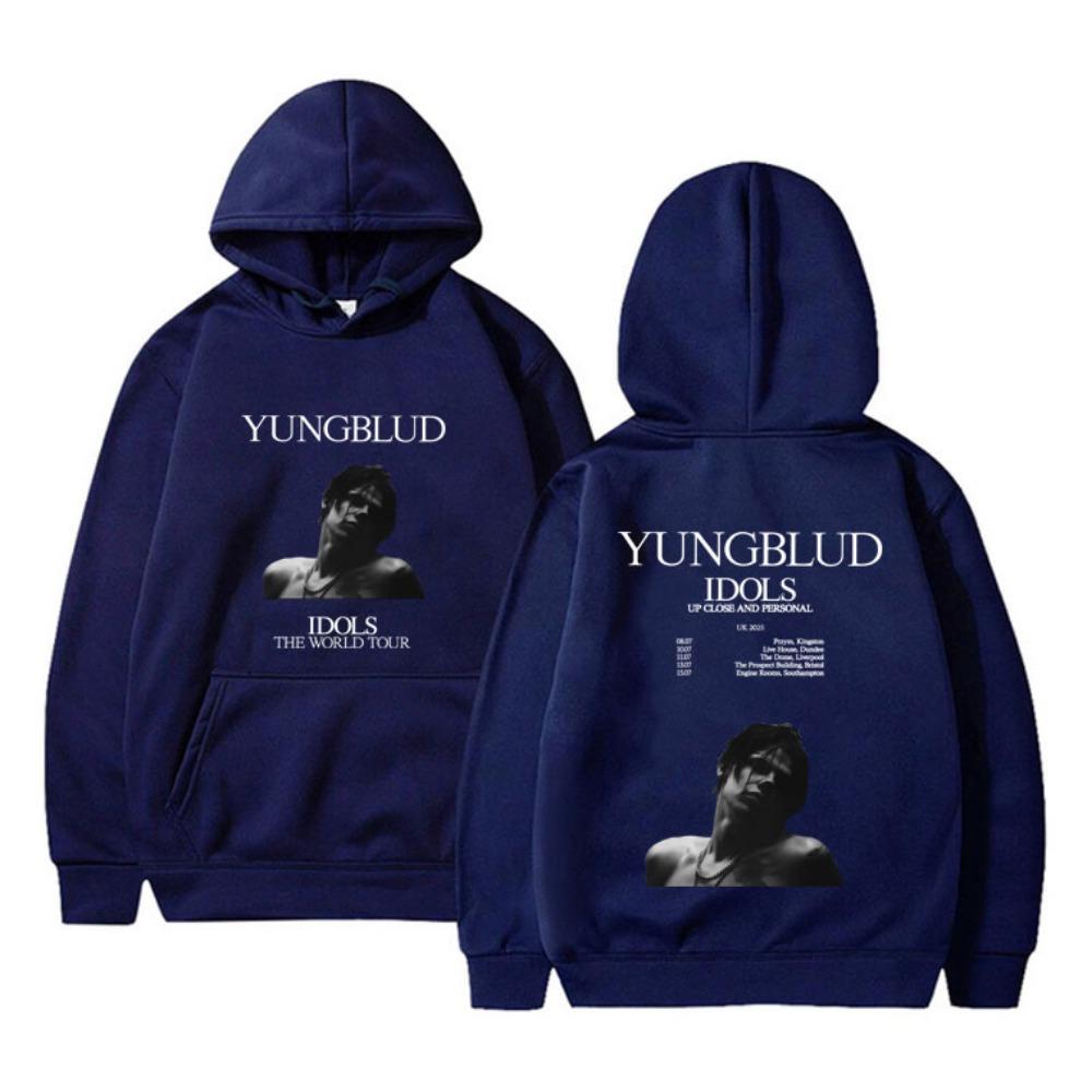 Singer Yungblud IDOLS The World Tour  Men 's Hoodie Casual Hip Hop Men' S Retro Hoodie