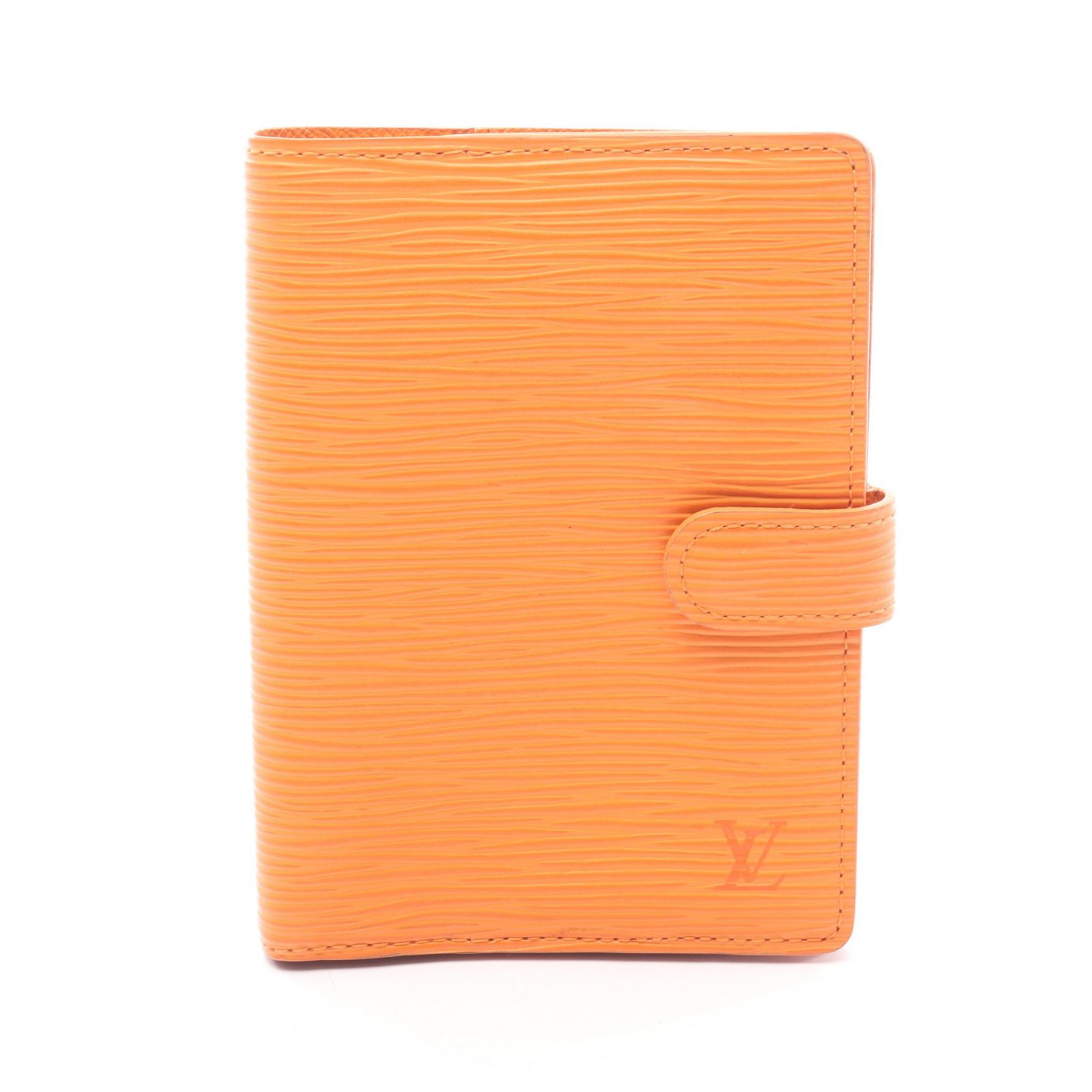 Used LOUIS VUITTON Agenda PM Notebook cover R2005H Epi leather Orange Mandarin Used Women