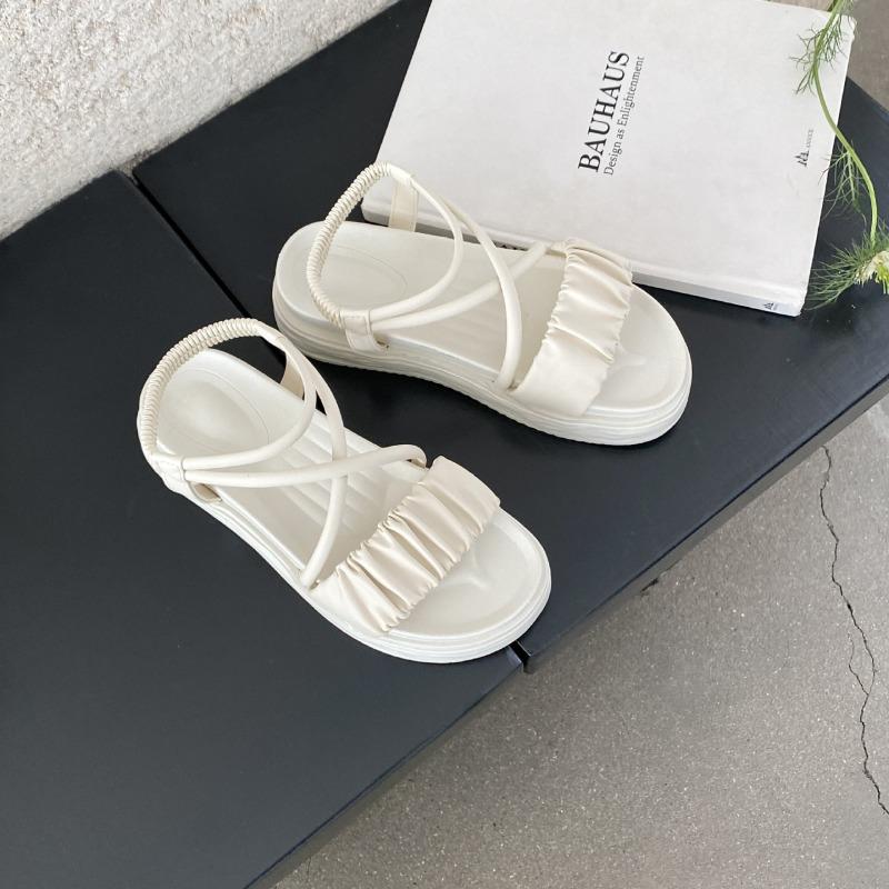 Fashion Slip-on Thick-soled Flat-soled Wear-resistant Women's Shoes Fashion Women's Sandals Summer Casual Versatile Sandals for Women