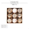 9Pack 10cm Painted Christmas Balls, Tree Decorations, Red Set Champagne White