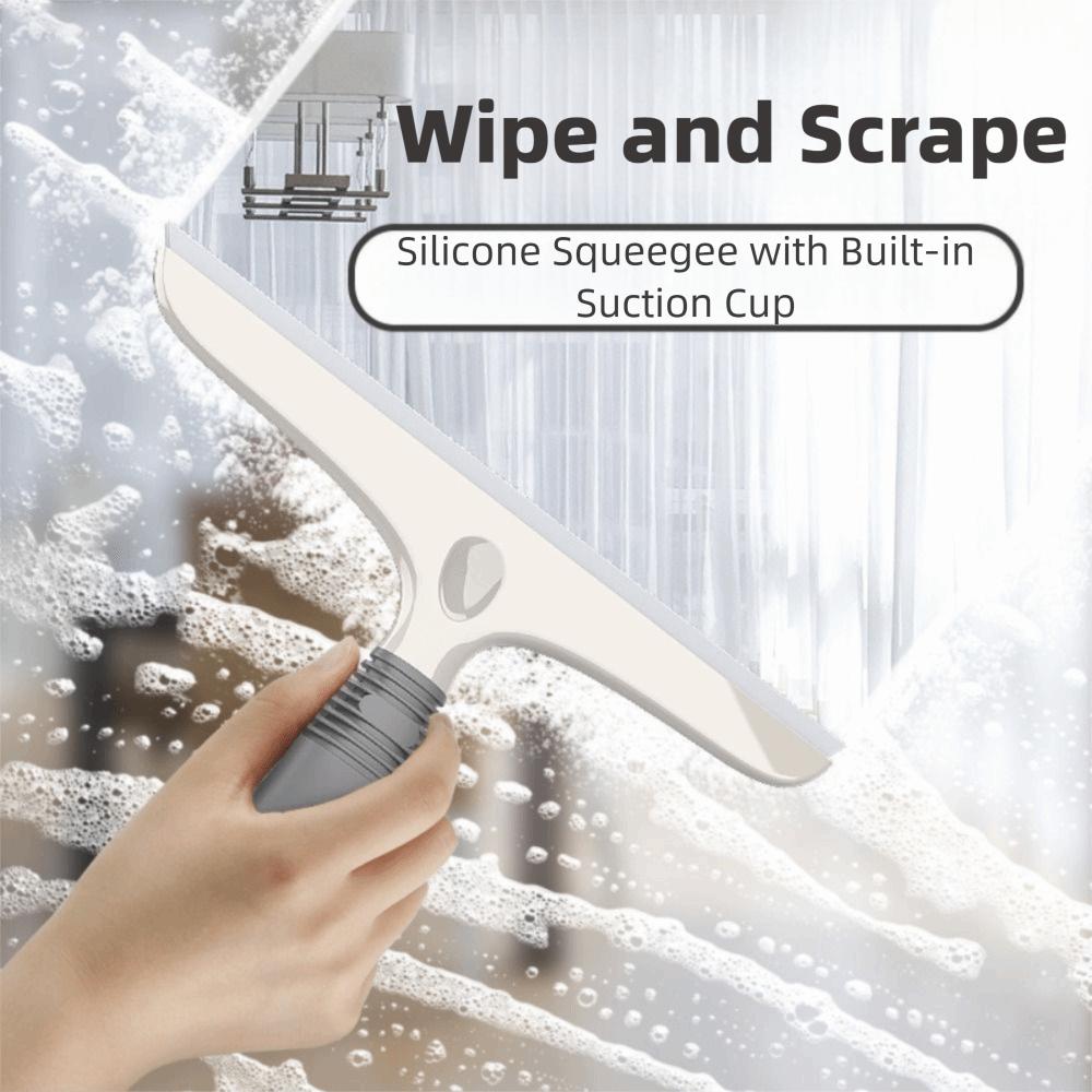 10 Inch Squeegee for Shower Glass Silicone 100% Streak-Free Glass Cleaner with Suction Hook Window Squeegee Home Mirrors