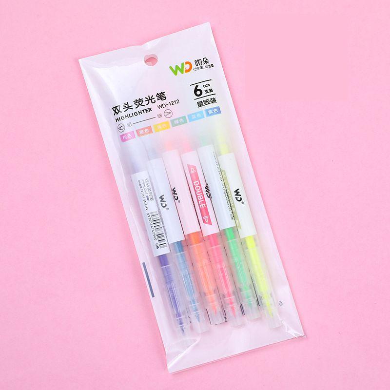 Creative Double-ended Highlighter Pack For Students And Office Use Vibrant Colors