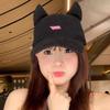 Cute Cartoon Cat Ears Letter Embroidery Baseball Cap Women's Casual Versatile Fashion Face Little Peaked Cap