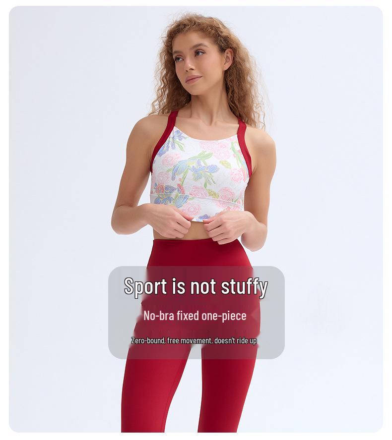 Women's Seamless Yoga Vest with Padded Beautiful Back Square Neck Tank Top 