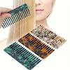 Geometric Acetic Acid Finish Comb, Comfortable Texture, Smooth, Marble Pattern, Plastic Bristle, Acetic Acid Handle, for Normal Hair