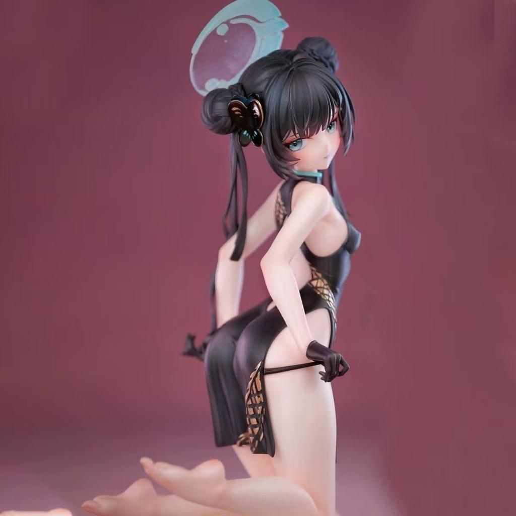 GW Studio Qipao Longhua Fei Sak Two-dimensional Beautiful girl 7.87inch/20cm Anime two-dimensional Can be move PVC Toys Gifts
