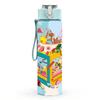 1PC Colorful Magic Box Doodle Art Pattern 750ml Color Plastic Sports Water Bottle Leakproof Flip Straw Lid Suitable for Sports Office Home Use