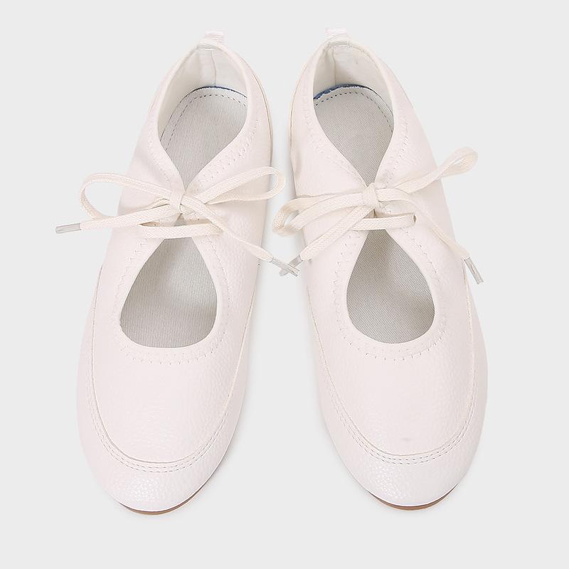 Fashion Fashion Black Lace Up Brand Ballet Flats Women High Quality Satin Mary Jane Shoes Comfortable Round Toe Shallow Casual Shoes