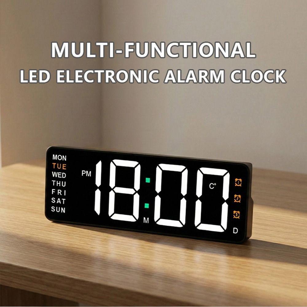 Adjust Brightness Large Digital Clock RGB Colors LED Electronic Clock Table Alarm Clock Smart Home