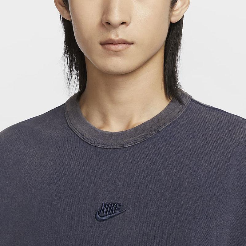 Nike Sportswear Essentials Premium Washed Loose Casual Short Sleeve T-Shirt With Dropped Shoulders Men Tops Dark-Teal FZ5384-410