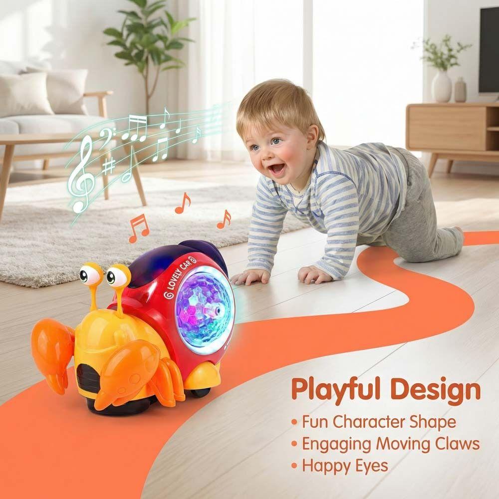 Plastic LED Light Crab Walking Toys With Music Crawling Crab Sensory Toy Kids