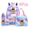 4Pc/set Cute Backpack Lunch Bag Pencil Bag Student Schoolbag Boy Girl School Bookbag 750Ml Outdoor Sports Water Bottle