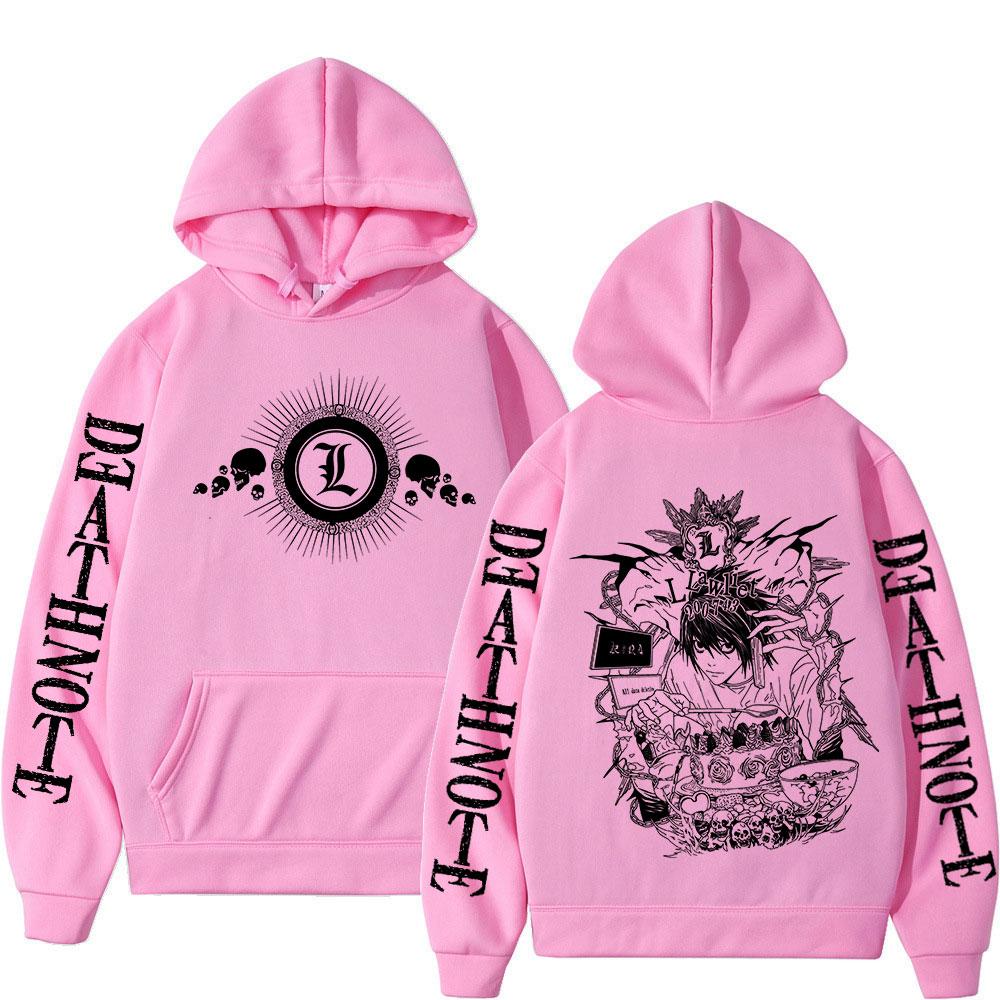 Anime Death Note Hoodies Manga Yagami Light L·Lawliet Hooded Sweatshirt Men Women Fashion Loose Long Sleeve Pullovers Streetwear