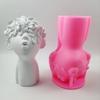 3D Large 20CM Flower Cover Eyes Boy Plaster Ornament Silicone Mold European Style Character Scented Candle Mould Silicone Mold