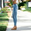 New Stretch Jeans Women's Clothing Long Ripped Mid-waist Small Foot Pants
