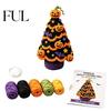 Ghost And Pumpkin Patterns Halloween Tree Crochet Kit, DIY Black Cat Witch Creative Gift for Crafters Hat Crafting Kit Holiday Home Decor, Handmade