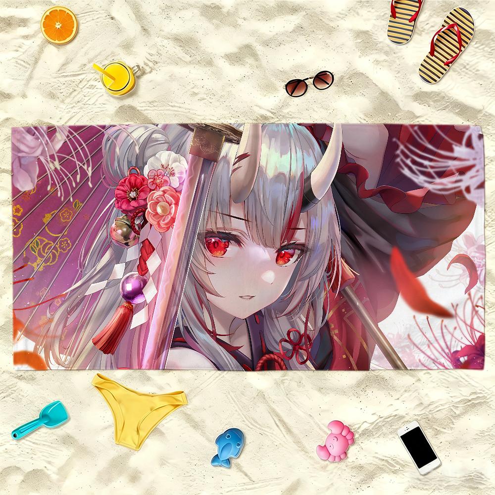 V-Nakiri Ayame Towel Soft Lightweight Anti-Sand Large Beach Towel Quick-Drying Bath Sports Family