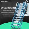 Guan Gu Wall-Mounted Attic Telescopic Ladder: Titanium-Magnesium Aluminum Alloy, Indoor/Outdoor Folding Lifting Ladder.
