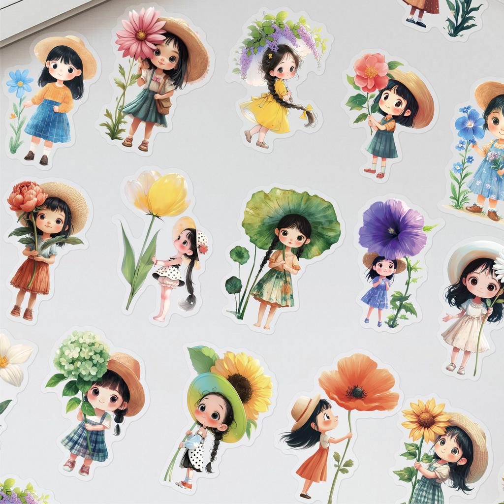 20 Sheets Cute Cartoon Character Sticker Pack DIY Scrapbooking Collage Junk Journal Supplies Creative Stationery Stickers