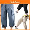 Entspannte Herren Capri-Shorts mit verstellbaren Knöcheln für Freizeit und Strandmode