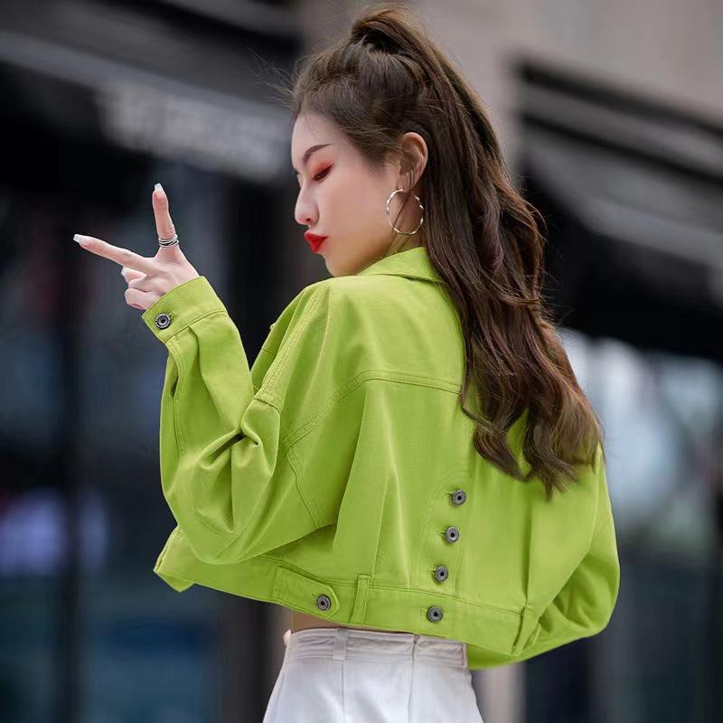 Lake Blue Women's High-Waist Petite Denim Jacket - Colorful Spring/Autumn 2025 Collection - Ultra Short Length