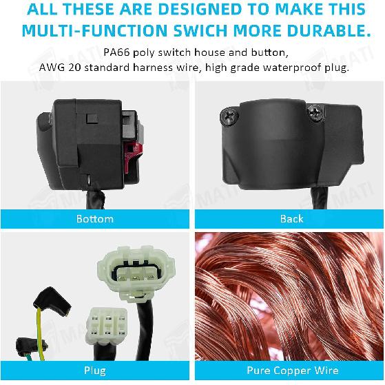 M MATI Handlebar Switch Start Stop Headlight For Honda ATV TRX400EX Fourtrax Sportrax 1999-2004 35020-HN1-000