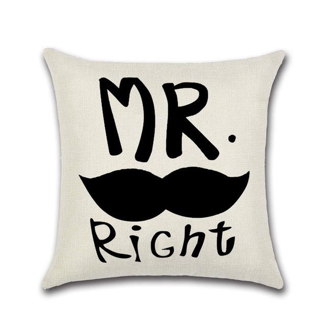 Valentine'S Day Pattern Decorative Pillowcases Couple Cotton Linen Throw Pillow Case Pillowcase Kussensloop Almohada Zt236