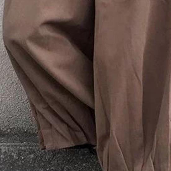 Women Bloomer Elastic High Waist Wide Leg Trousers with Pockets Solid Color Loose Fit Casual Pants Work Travel Daily Wear