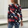 Women's T Shirt Independence Day Print Button 3/4 Sleeve Daily Weekend Fashion Basic V- Neck Regular Top