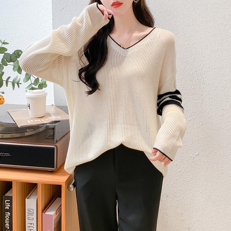 Mocana Women's V-Neck Long Sleeve Knitted Sweater MKNJD2675