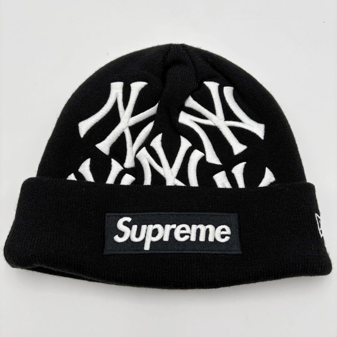

[Б/У] Шапка бини Supreme New Era Yankees черная