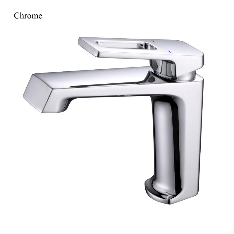 Bathroom Basin Faucet Black Chrome Brass Single Handle Hot And Cold Water Mixer Sink Tap Deck Mounted Luxury Lavatory Tap