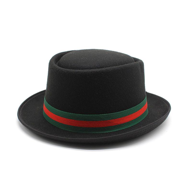 Klasický klobouk Bowler z vlněné plsti se širokou krempou pro muže a ženy Podzimní ochrana proti slunci
